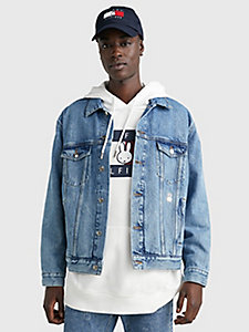 giacca in denim tommy x miffy relaxed fit blu da uomo tommy hilfiger
