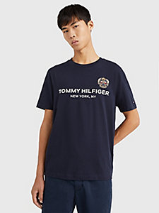 blauw icons t-shirt met geborduurd embleem voor heren - tommy hilfiger