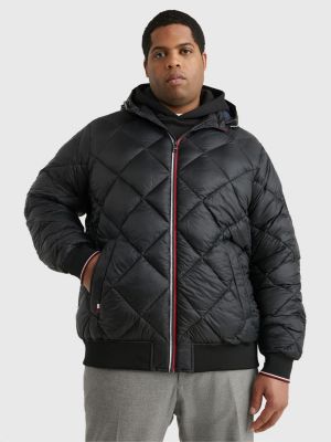 Plus Diamond Quilted Hooded Jacket BLACK Tommy Hilfiger