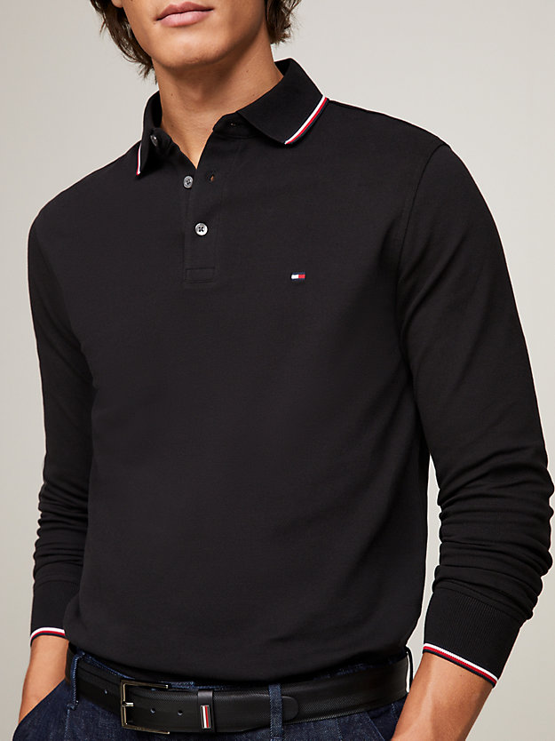 1985 Collection Tipped Slim Fit Polo | Black | Tommy Hilfiger