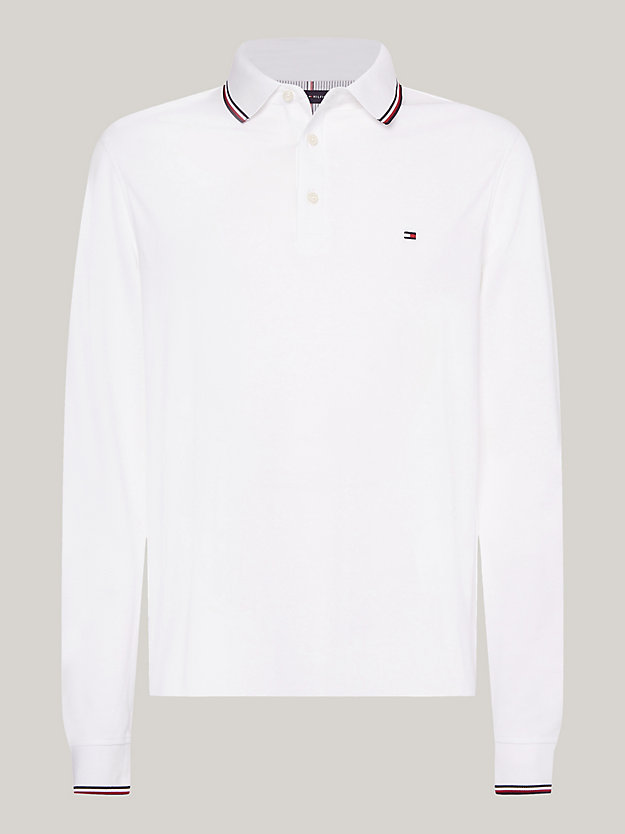 WHITE 1985 Collection Slim Fit Long Sleeve Polo for men TOMMY HILFIGER