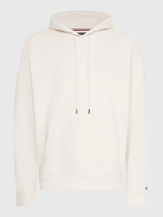 FEATHER WHITE Logo Archive Fit Fleece Hoody for men TOMMY HILFIGER