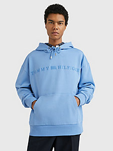 blau archive fit hoodie aus fleece mit logo für herren - tommy hilfiger
