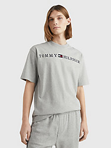camiseta inspirada en los archivos con logo gris de mujer tommy hilfiger