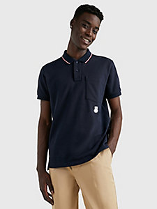 blue tommy x miffy tipped collar polo for men tommy hilfiger