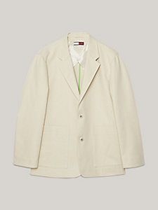 khaki contrast lining organic cotton blazer for men tommy hilfiger
