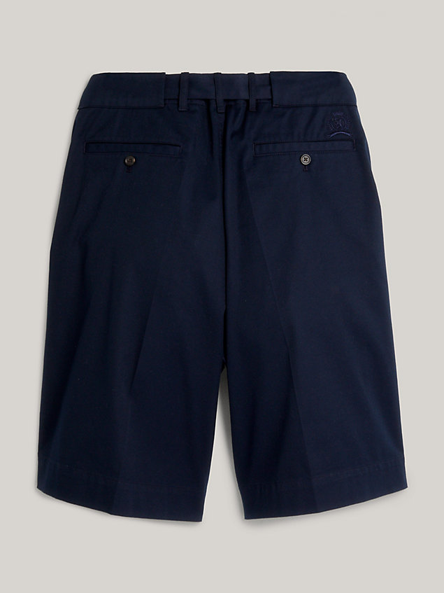 blue belted wide leg relaxed fit shorts for men tommy hilfiger