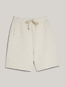 shorts th monogram relaxed fit bianco da uomo tommy hilfiger