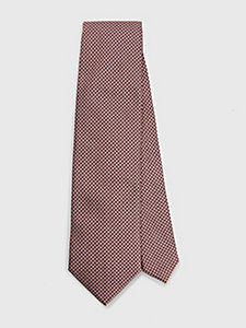 cravatta in jacquard di pura seta rosa da uomo tommy hilfiger