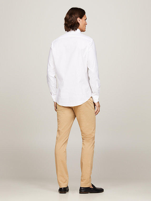 white flex regular fit oxford-overhemd voor heren - tommy hilfiger