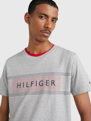 Slim Fit TShirt mit Logo GRAU Tommy Hilfiger