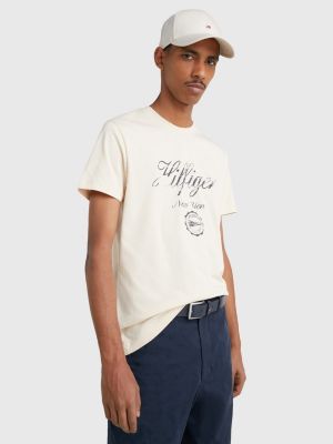 Logo Slim Fit T-Shirt BEIGE | Tommy Hilfiger