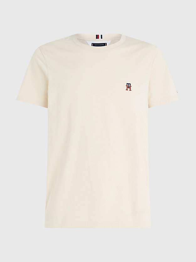 TUSCAN BEIGE T-shirt met geborduurd TH-monogram voor heren TOMMY HILFIGER