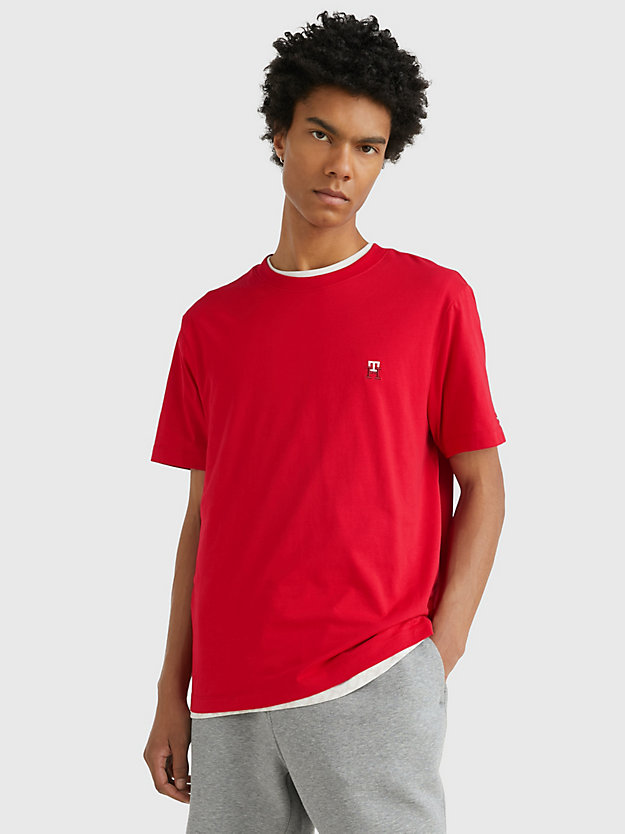 PRIMARY RED TH Monogram Embroidery T-Shirt for men TOMMY HILFIGER