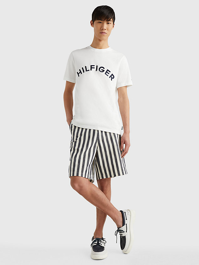 white logo embroidery t-shirt for men tommy hilfiger