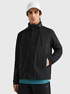 chaqueta sport con capucha oculta negro de mujer tommy hilfiger