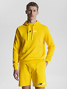 gelb sport th cool essential hoodie mit logo für men - tommy hilfiger