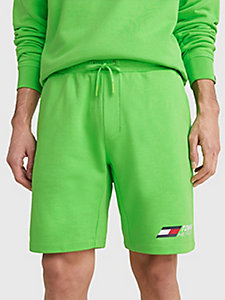 green sport essential logo sweat shorts for men tommy hilfiger