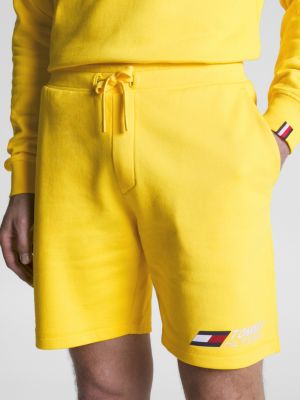 Yellow sweat shorts sale