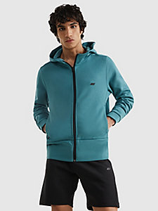 green sport essential zip-thru hoody for men tommy hilfiger