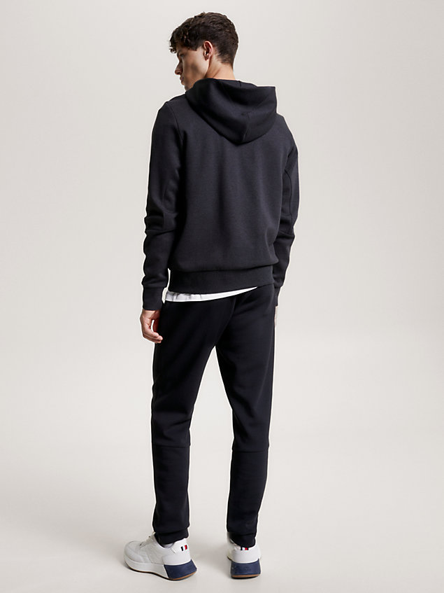 grey sport essential hoodie met rits en logo voor heren - tommy hilfiger