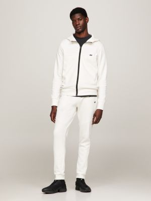 Sport Essential Tonal Logo Zip-Thru | White Hilfiger | Tommy Hoody