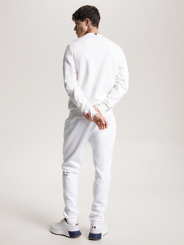 white sport essential tonal logo sweatshirt for men tommy hilfiger