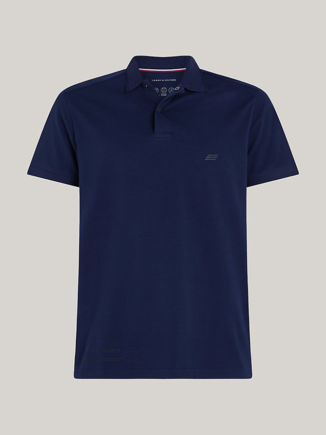 blue sport tonal logo regular fit essential jersey polo for men tommy hilfiger