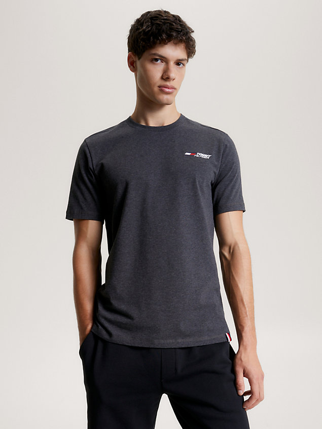 grey sport essential logo t-shirt for men tommy hilfiger