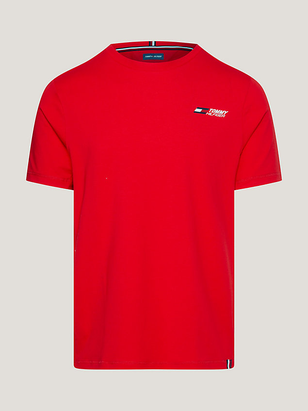 orange sport essential logo t-shirt for men tommy hilfiger