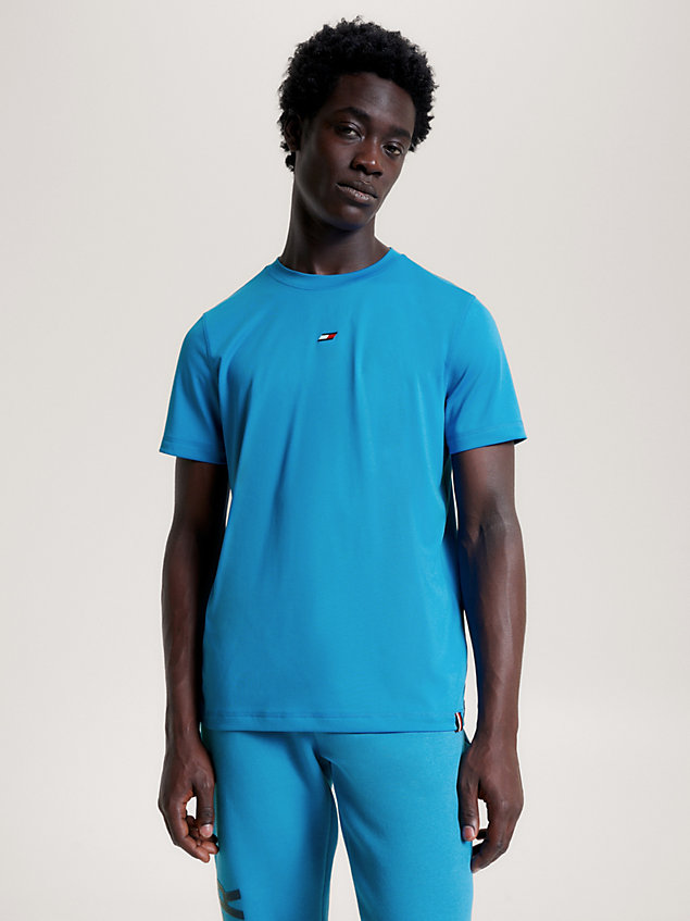 t-shirt de sport ajusté essential recyclé blue pour hommes tommy hilfiger