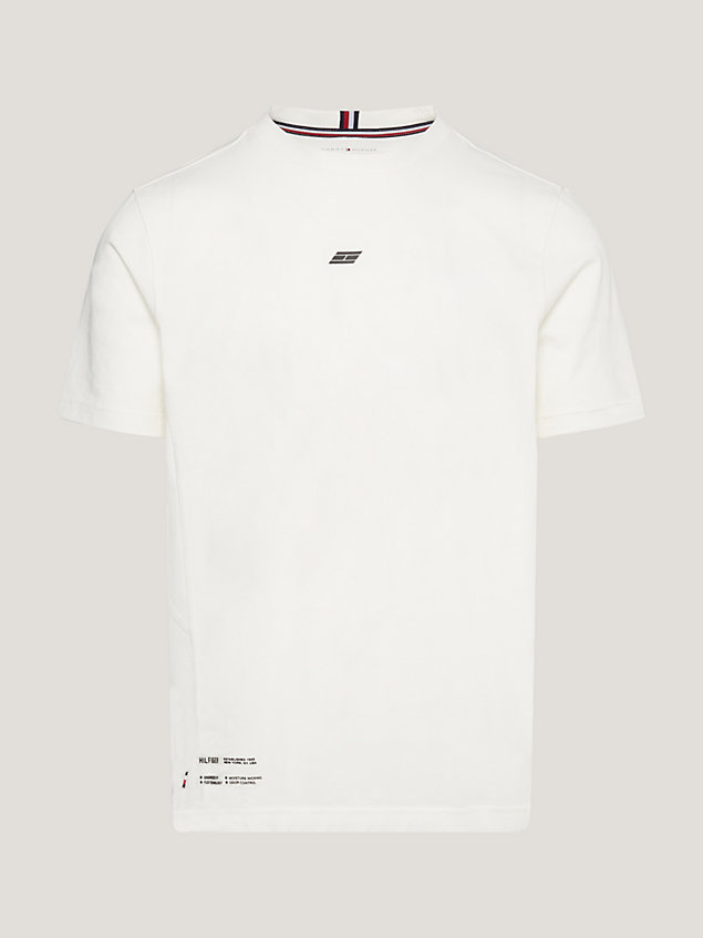 white sport essential tonal logo t-shirt for men tommy hilfiger
