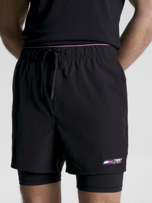 Shorts Training Sport Hilfiger Essential Black Tommy | 2-in-1 |
