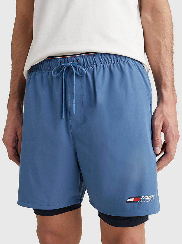 BLUE COAST Sport Essential 2-In-1 Contrast Training Shorts for men TOMMY HILFIGER