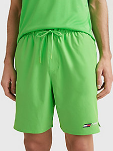 pantalón corto con logo sport essential verde de mujer tommy hilfiger