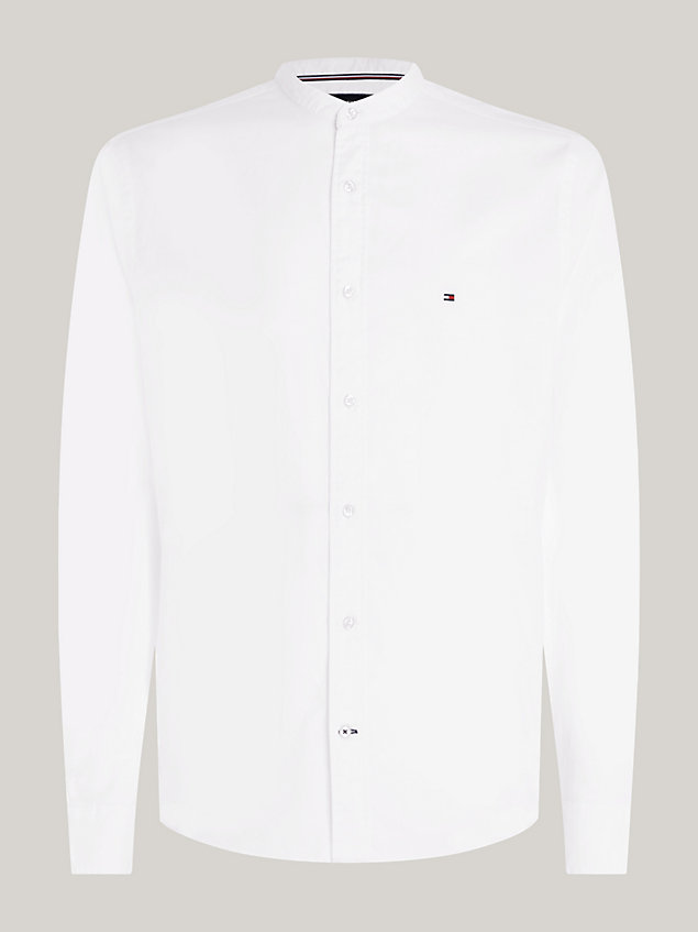 white regular fit hemd mit natürlicher färbung für herren - tommy hilfiger