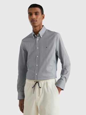 Camisa de raya diplomática con corte slim AZUL | Tommy Hilfiger