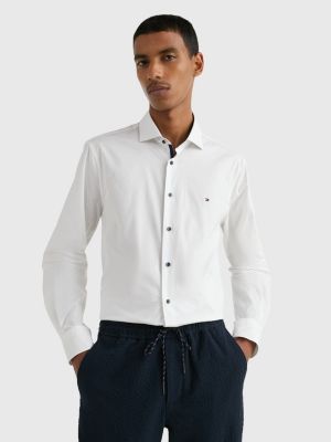 Extractie brandwond leg uit Formeel slim fit overhemd van poplin | WIT | Tommy Hilfiger