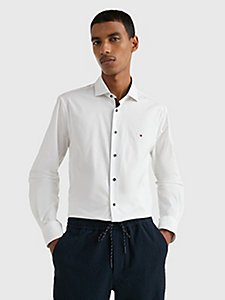 white poplin slim fit dress shirt for men tommy hilfiger