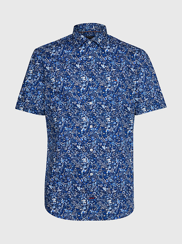 Floral Regular Fit Short Sleeve Shirt | BLUE | Tommy Hilfiger