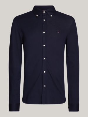 1985 Collection Knit Slim Fit Shirt | Blue | Tommy Hilfiger 