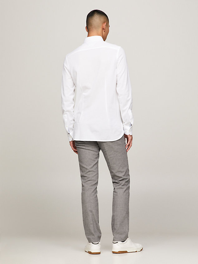 chemise ajustée 1985 collection tissée white pour hommes tommy hilfiger