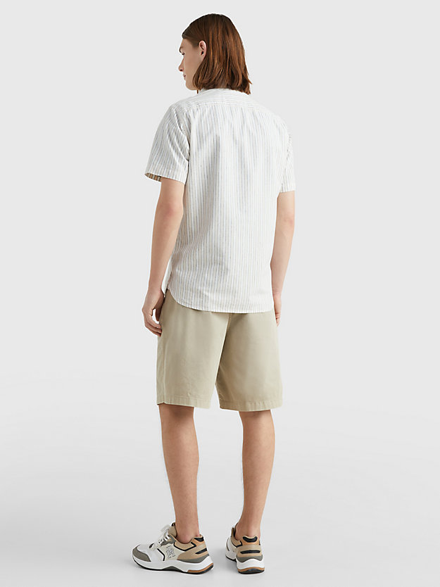 WEATHERED WHITE / MULTI Stripe Regular Fit Short Sleeve Shirt for men TOMMY HILFIGER