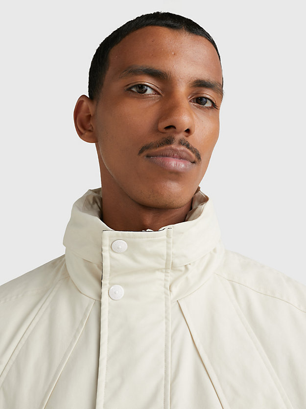 WEATHERED WHITE Concealed Hood High Neck Jacket for men TOMMY HILFIGER