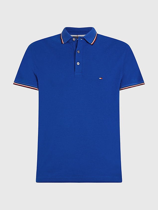 blue koszulka polo 1985 collection o wąskim kroju dla mężczyźni - tommy hilfiger