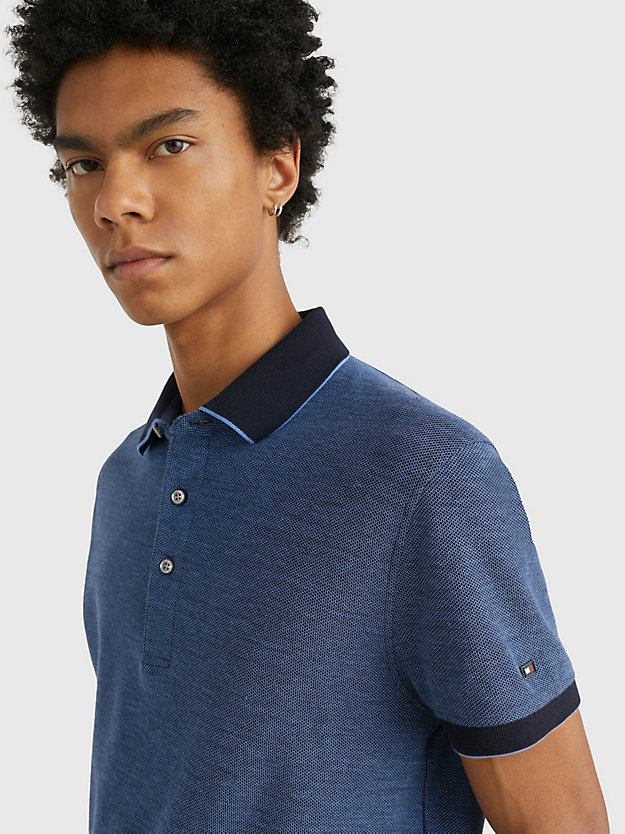 DESERT SKY / SKY CLOUD Two-Tone Honeycomb Slim Fit Polo for men TOMMY HILFIGER