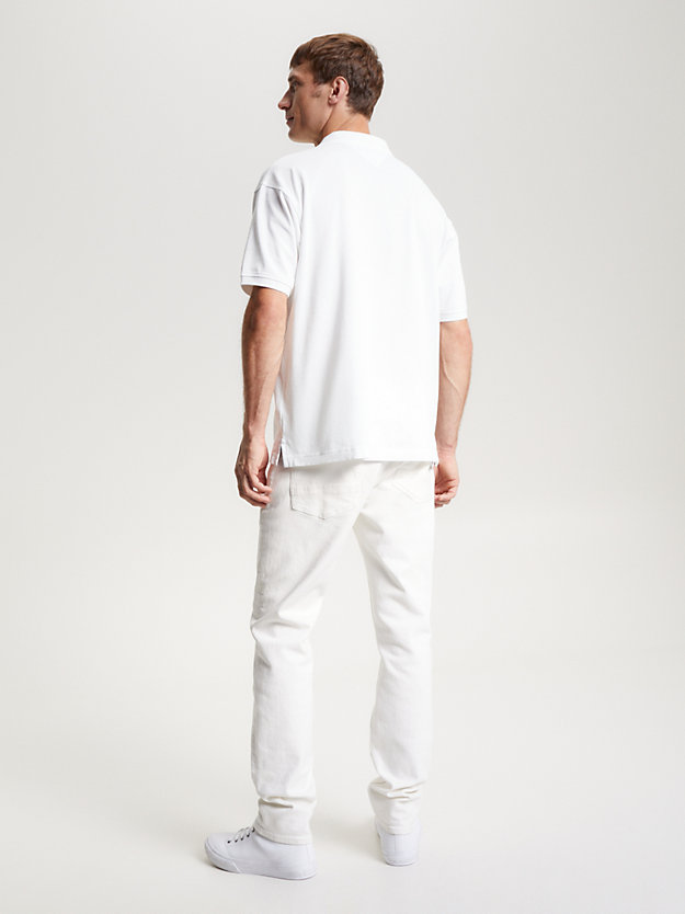 WHITE TH Monogram Placket Archive Fit Polo for men TOMMY HILFIGER