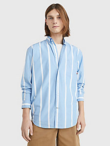 blue vertical stripe oversized shirt for men tommy hilfiger