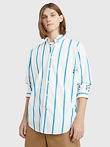 white vertical stripe oversized shirt for men tommy hilfiger