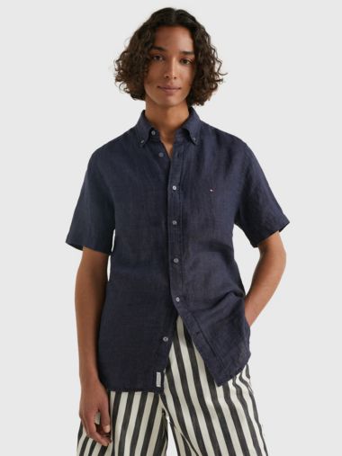 Short Sleeve Regular Fit Linen Shirt